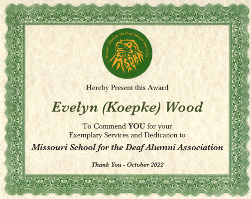 Picture of Evelyn (Koepke) Wood Certificate